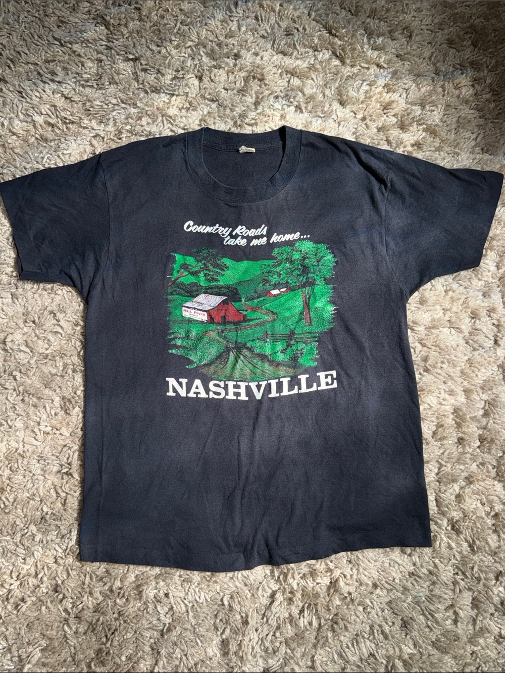 Vintage 80s Nashville Country Roads Screen Stars Tee L